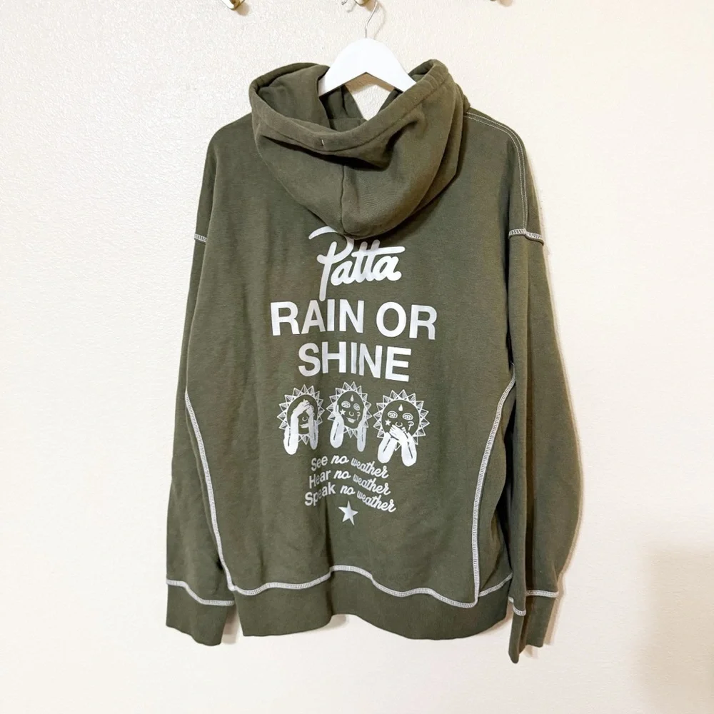 Converse x Patta Gold Pullover Olive Green Standard Hoodie Unisex Collab NEW L - Picture 8 of 10